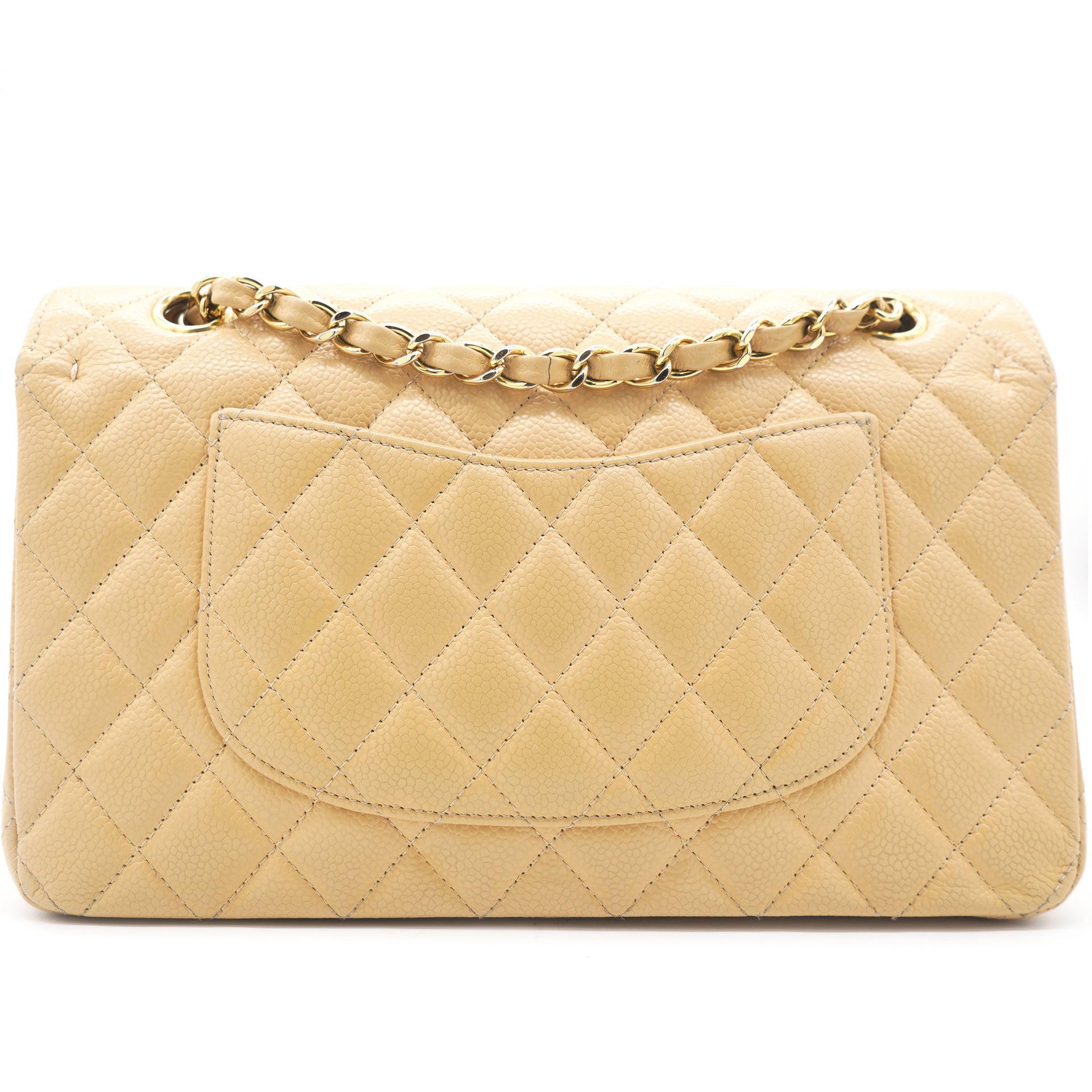 Buy CHANEL Vintage Beige Quilted Lambskin Small Classic