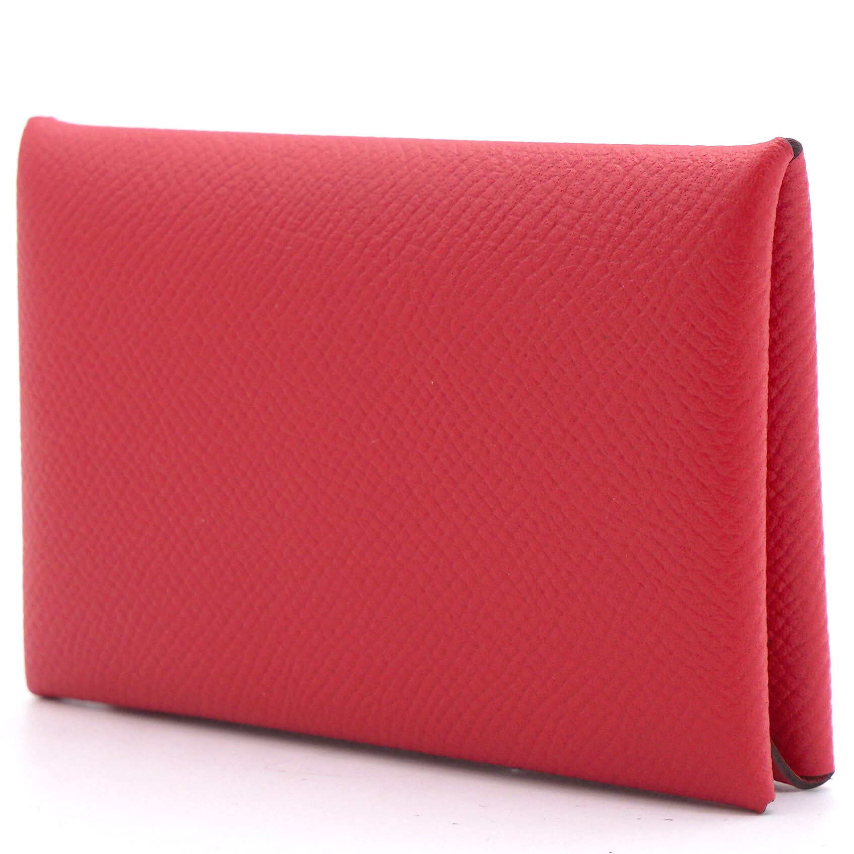 Red Epsom Leather Verso Calvi Card Holder