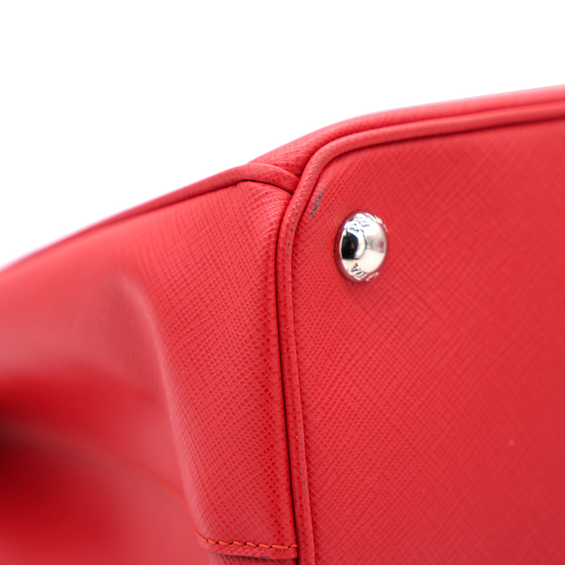 Red Saffiano Lux Leather Medium Galleria Double Zip Tote