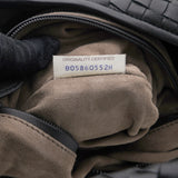Black Intrecciato Woven Nappa Leather Medium Hobo Bag