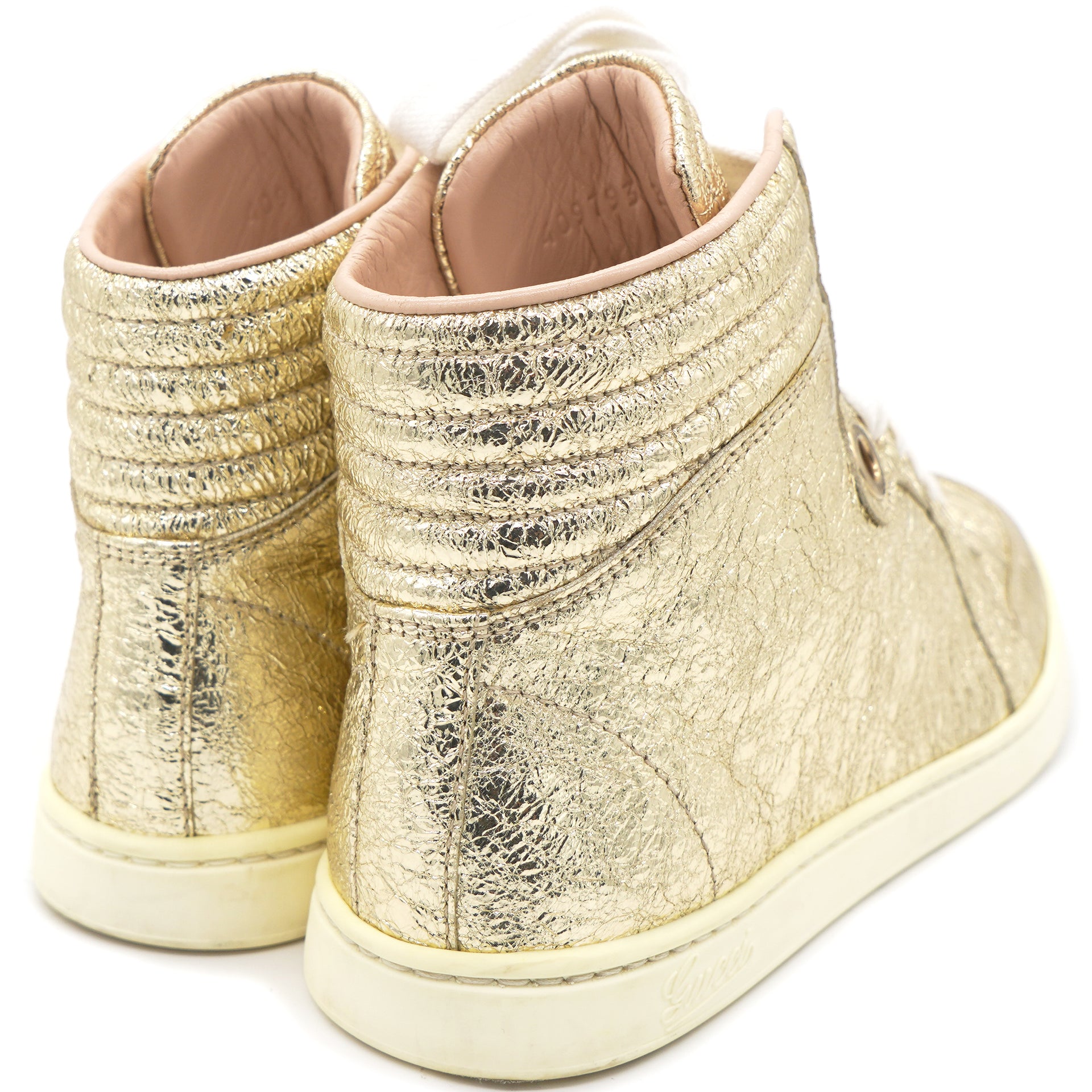 Gucci Diamante Leather High-top Sneaker in Yellow for Men
