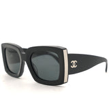 Acetate Rectangle Sunglasses 5435 Black
