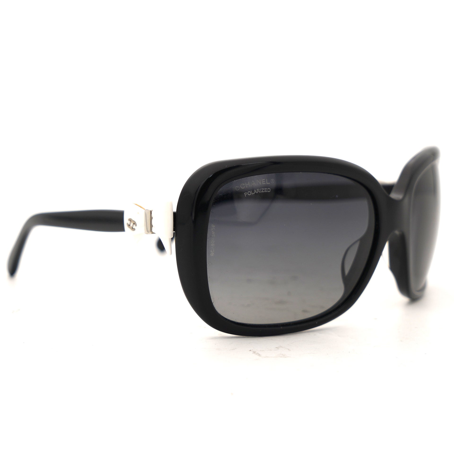 Chanel Black Frame Black Tint Bow Sunglasses-5171 - Yoogi's Closet