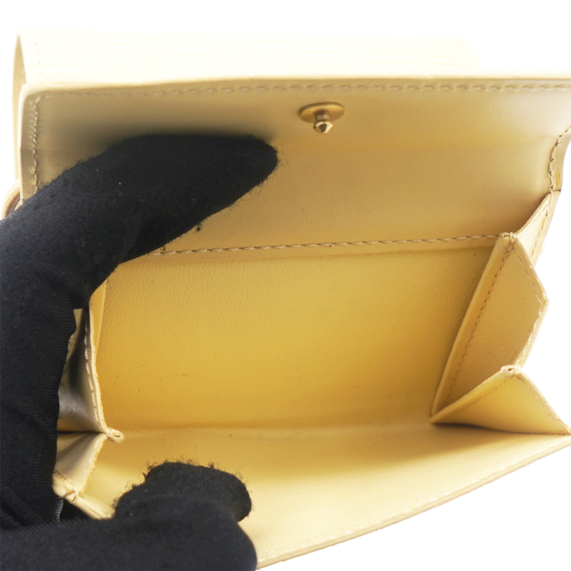 Louis Vuitton Yellow Epi Kisslock Wallet 15LR0701