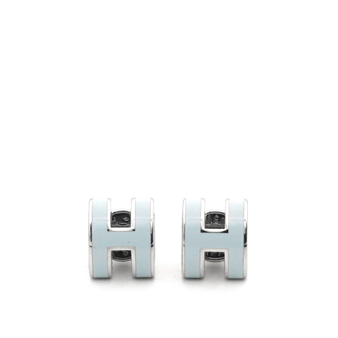 Lacquered Pop H Mini Earrings Blue