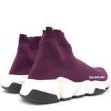 Burgundy/White Knit Fabric Speed High Top Sneakers 35