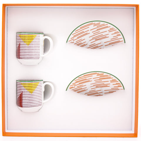 Hippomobile Coffee Cups and Saucers set of 2