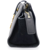 Black Leather and Suede Monogram Toy Cabas Crossbody Bag