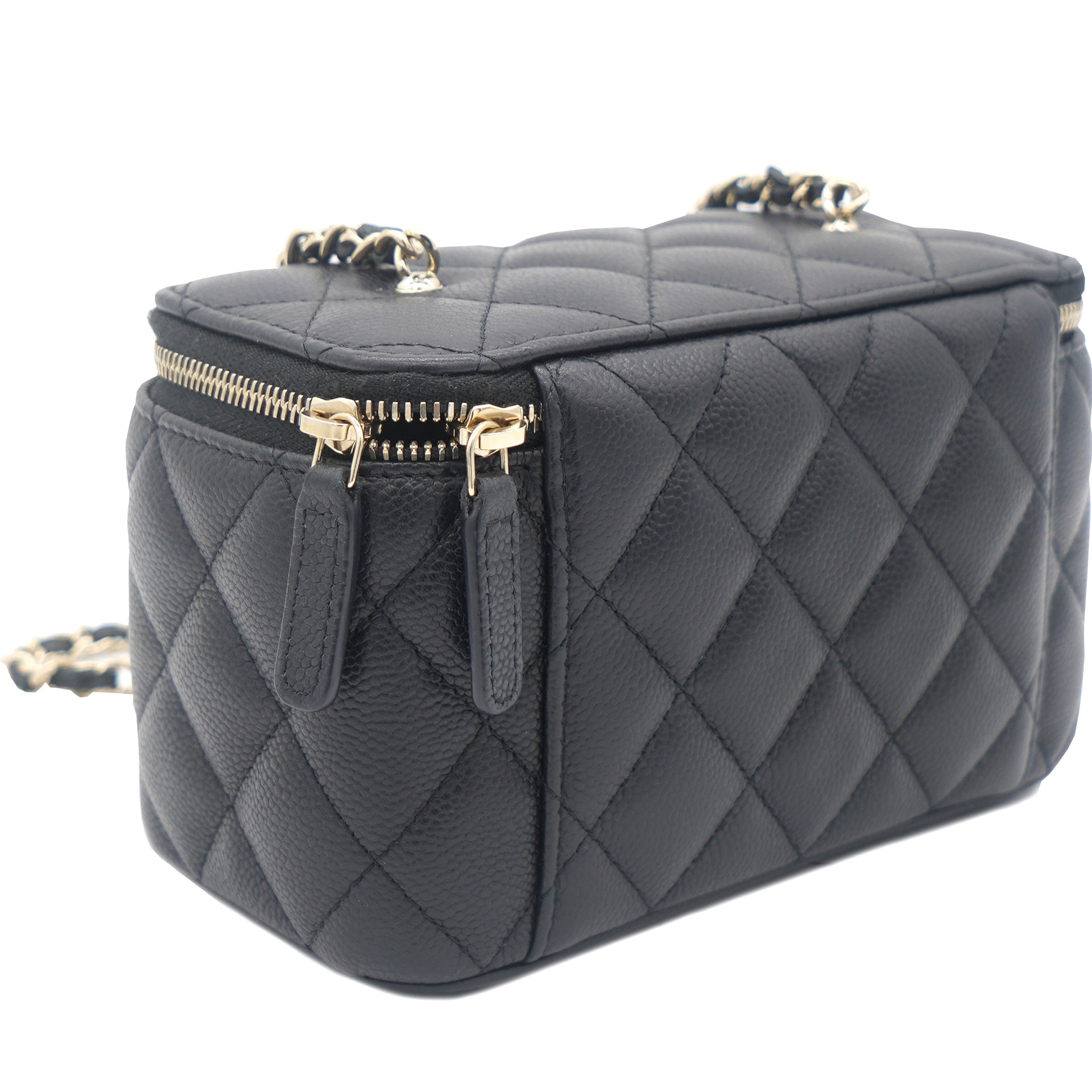 CHANEL Aged Calfskin Quilted Mini Reissue Camera Case Black
