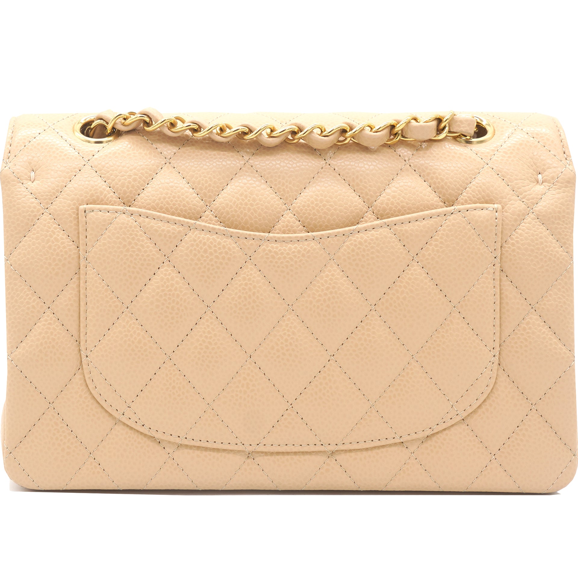 Chanel Caviar Quilted Small Classic Double Flap Beige – STYLISHTOP