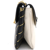 Calfskin Diagonal GG Medium Thiara Double Envelope Shoulder Bag Black White