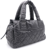 Leather Coco Cocoon Zipped Tote Black
