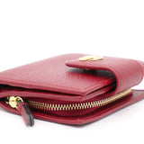 Textured Calfskin Double G French Flap Wallet Red