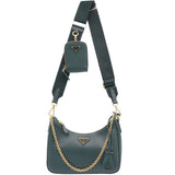 Green Saffiano Lux Leather Re-Edition 2005 Shoulder Bag