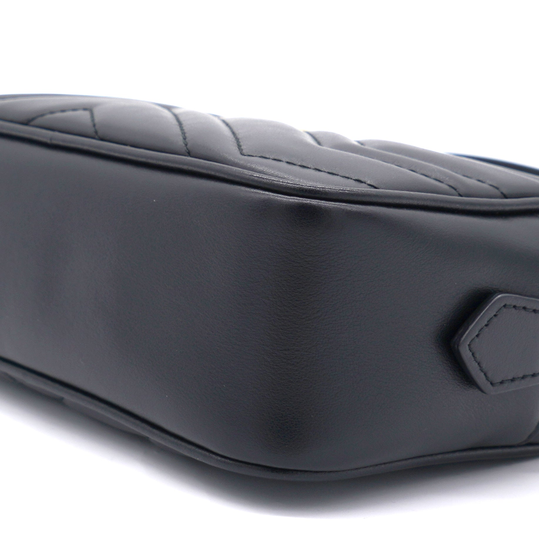 Black Matelassé Leather Mini GG Marmont Camera Crossbody Bag