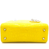 Yellow Alligator Leather Small Lady Dior Tote