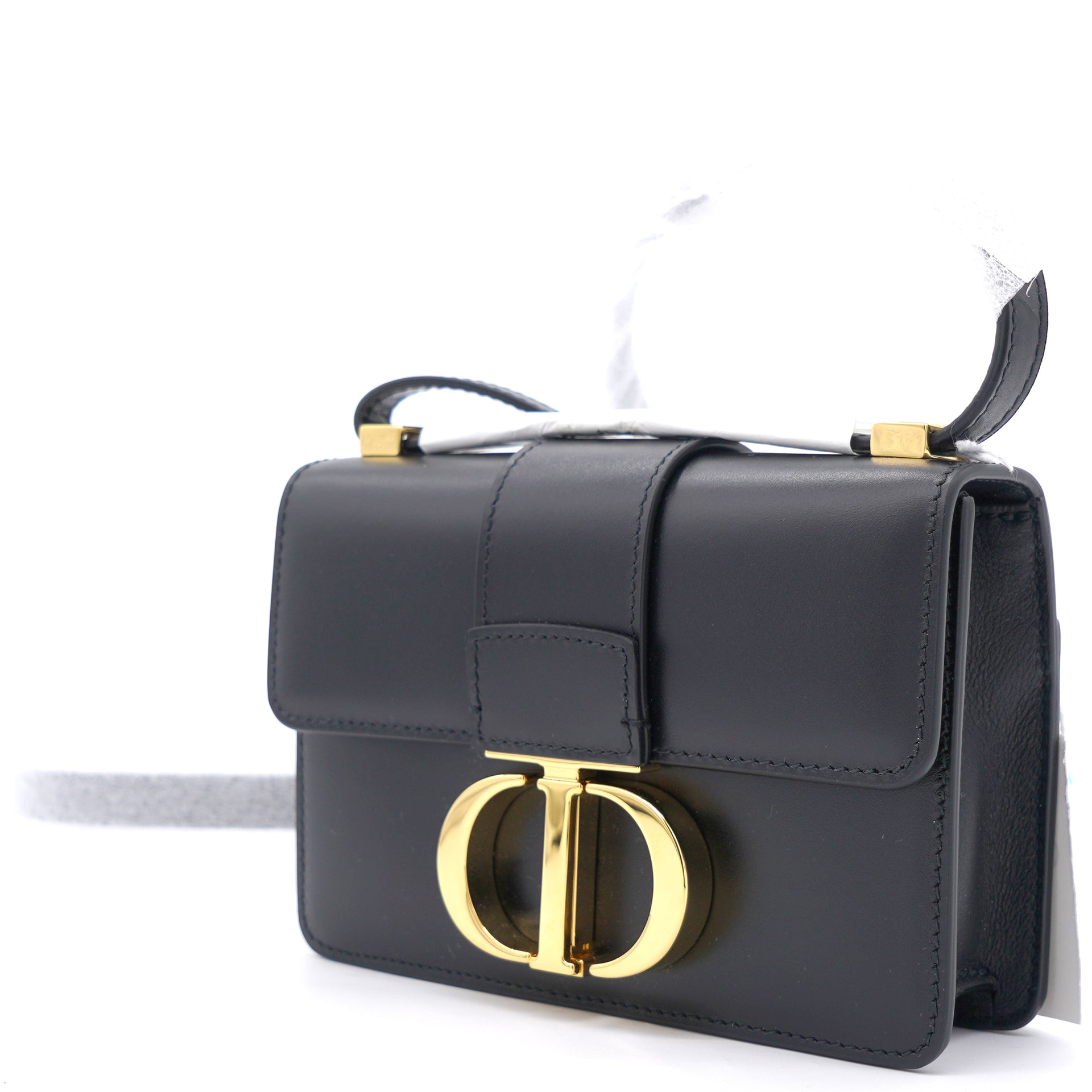 30 Montaigne Micro Bag Black Box Calfskin