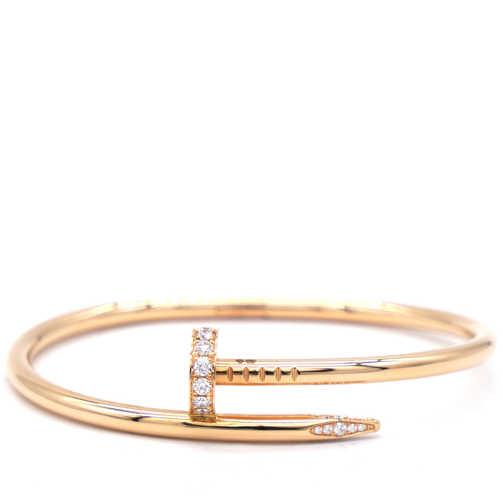K18 Japan Gold Cartier Nail Bangle VVSPL, Women's Fashion, Jewelry &  Organizers, Bracelets on Carousell