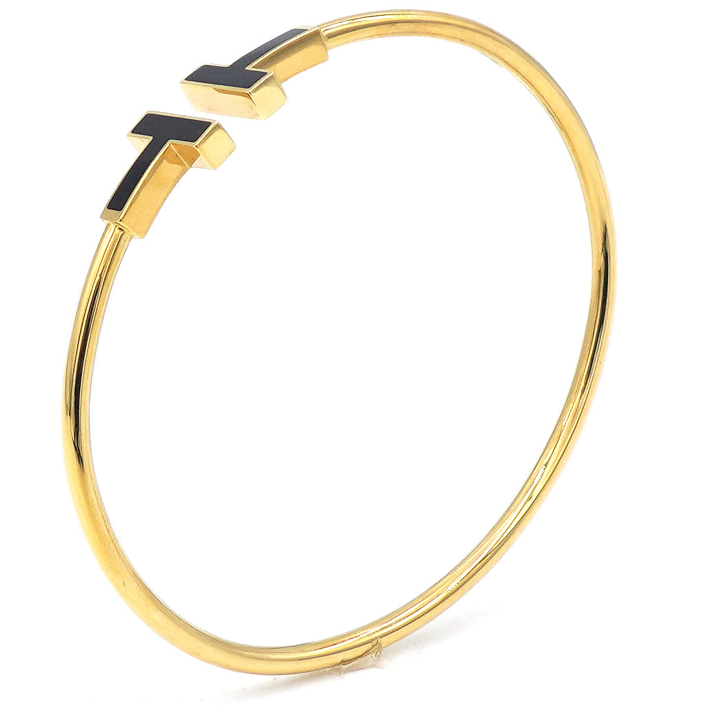 T Black Onyx Wire Bracelet Yellow Gold