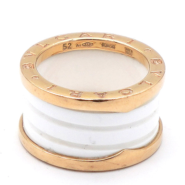 Bvlgari18K Rose Gold White Ceramic Four-Band Ring 52 - Main Image