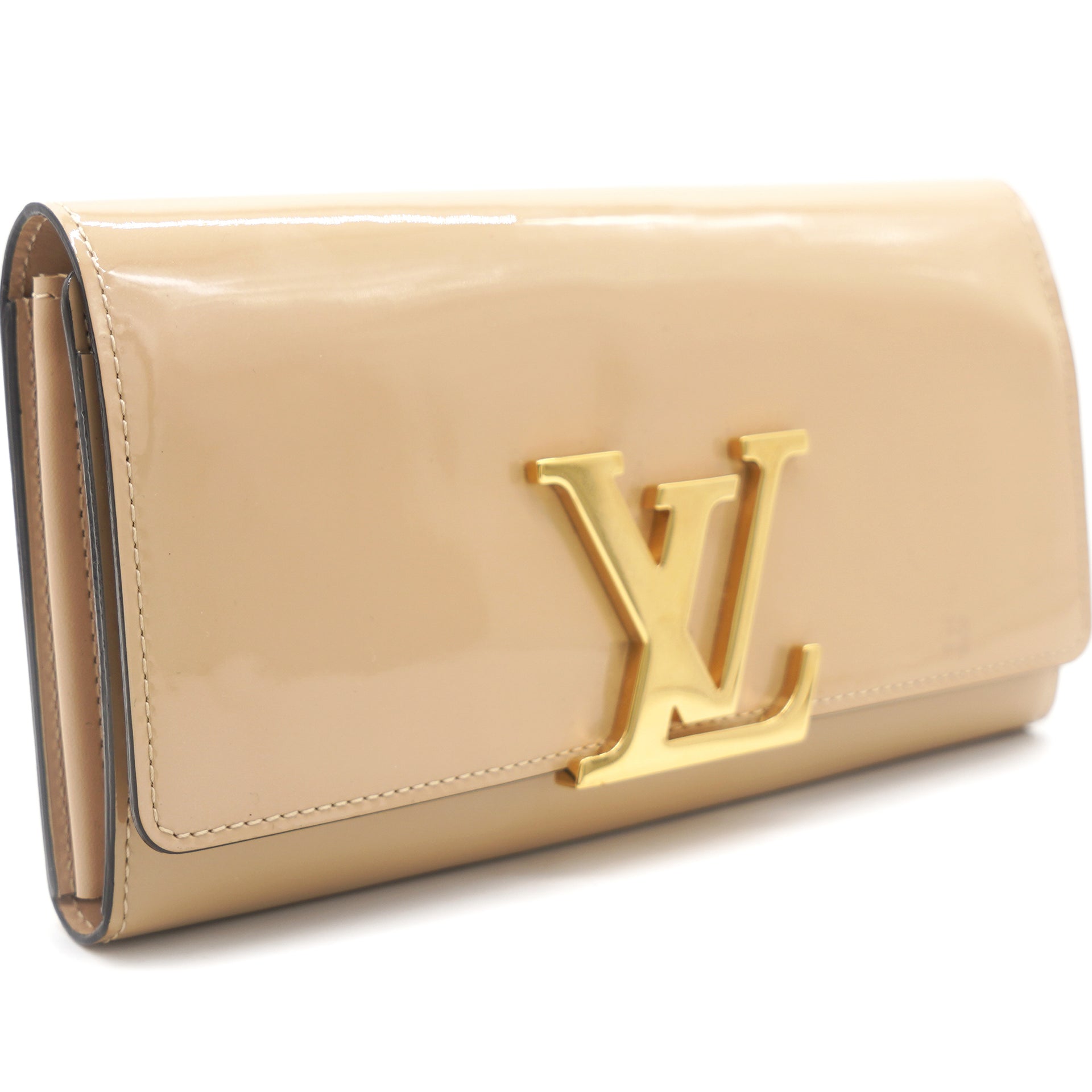 Patent leather wallet Louis Vuitton Beige in Patent leather - 10021147
