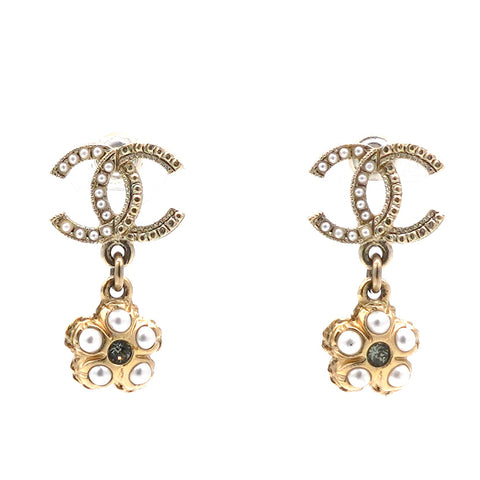 CC Crystal Camellia Drop Earrings