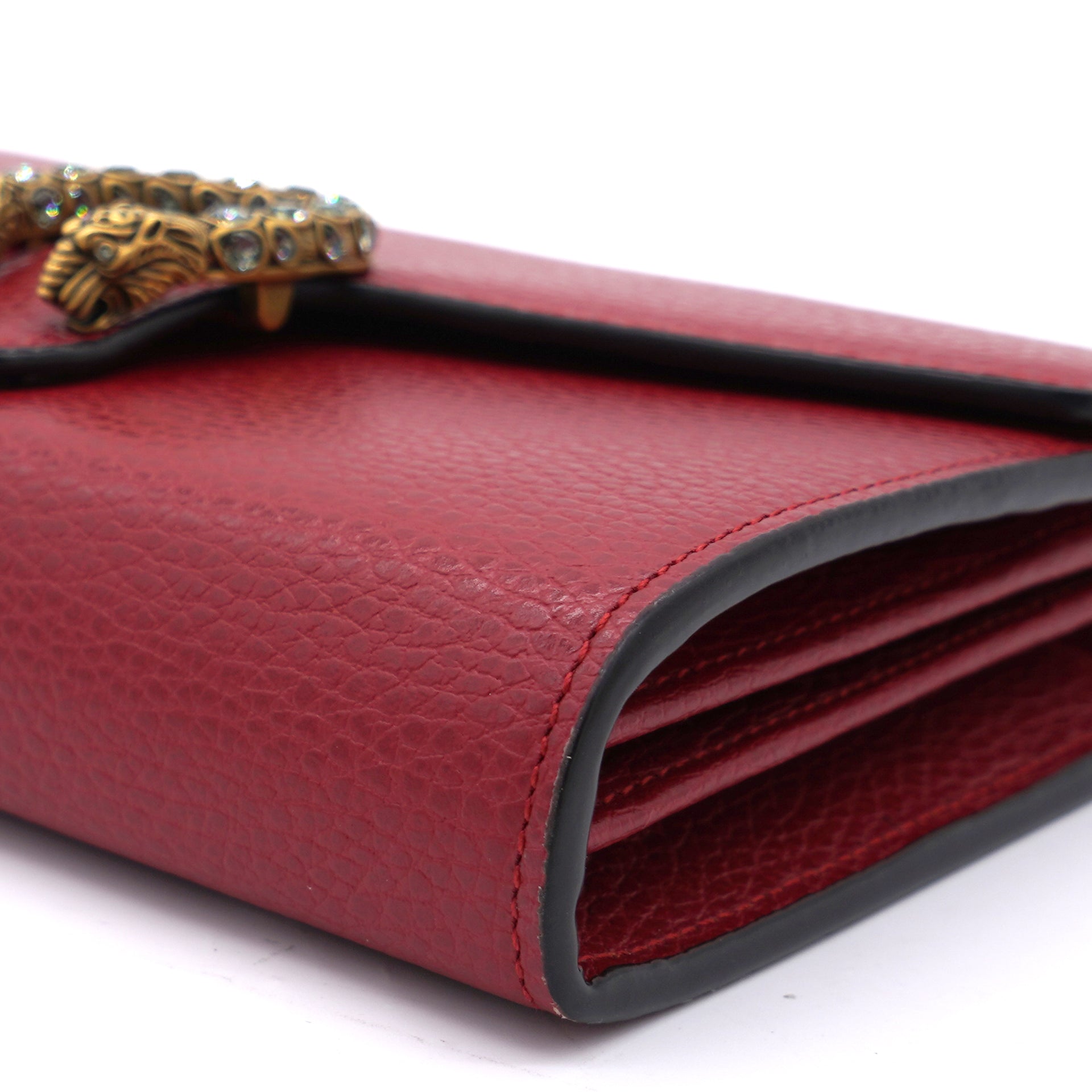 Red Leather Dionysus Wallet On Chain