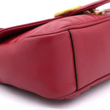 Calfskin Matelasse Small GG Marmont Shoulder Bag Red