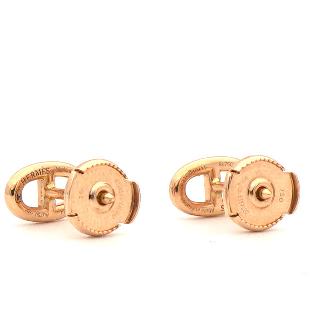 18K Rose Gold TPM Chaine D'Ancre Stud Earrings
