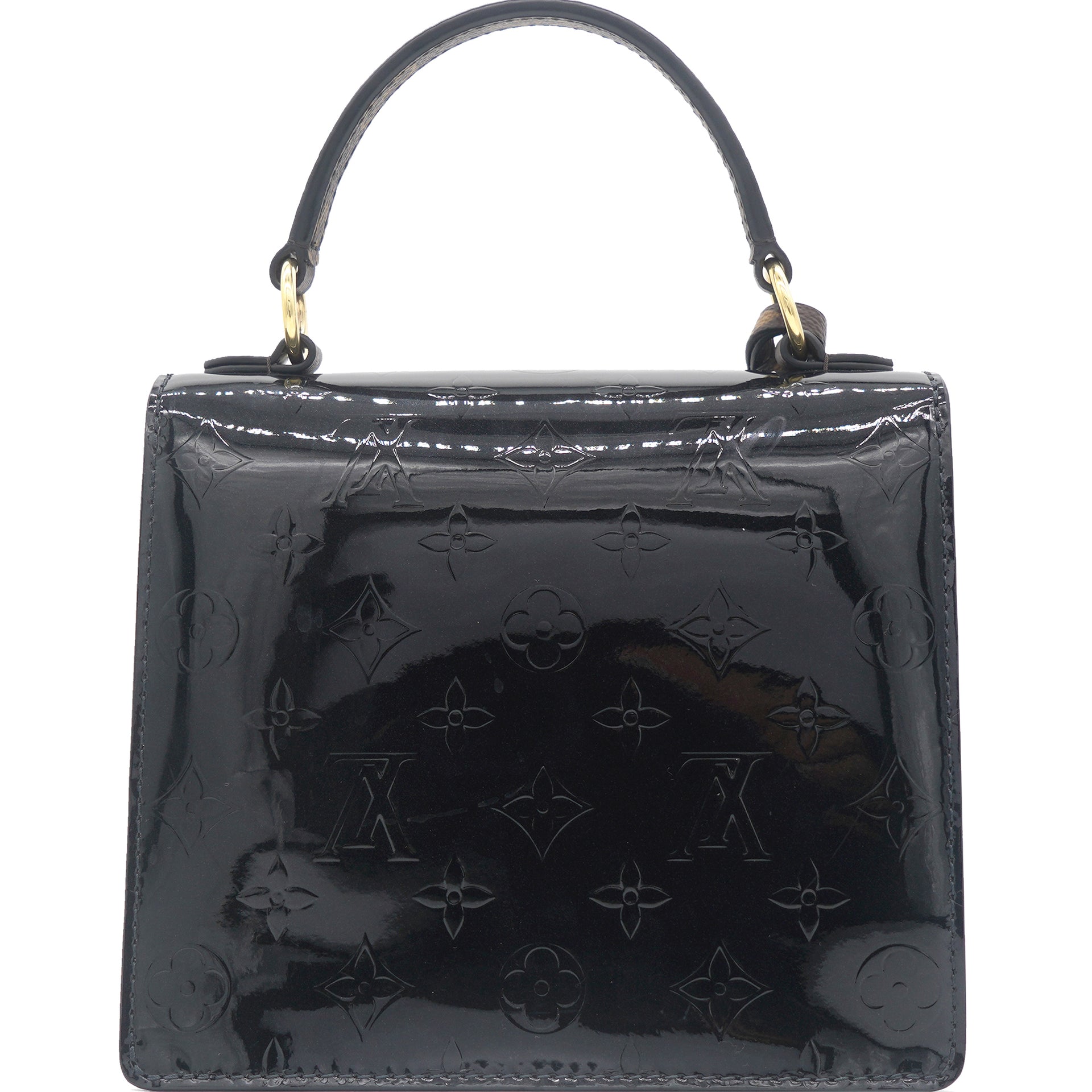Louis Vuitton Spring Street Handbag Monogram Vernis Silver