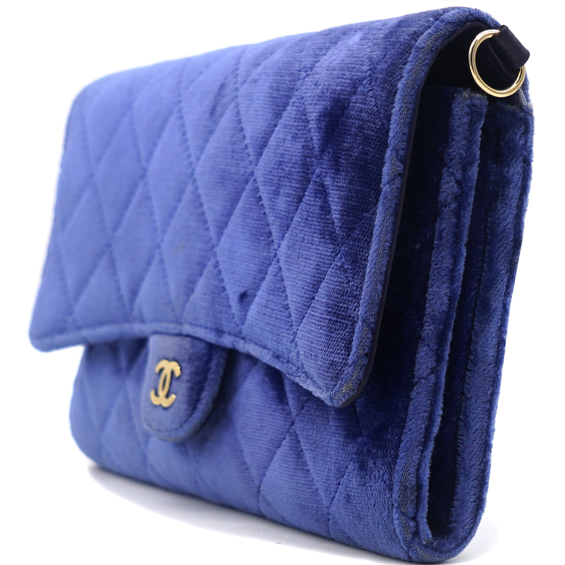 Chanel Velvet Quilted Wallet on Removable Chain Navy – STYLISHTOP