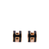 Lacquered Pop H Mini Earrings Black