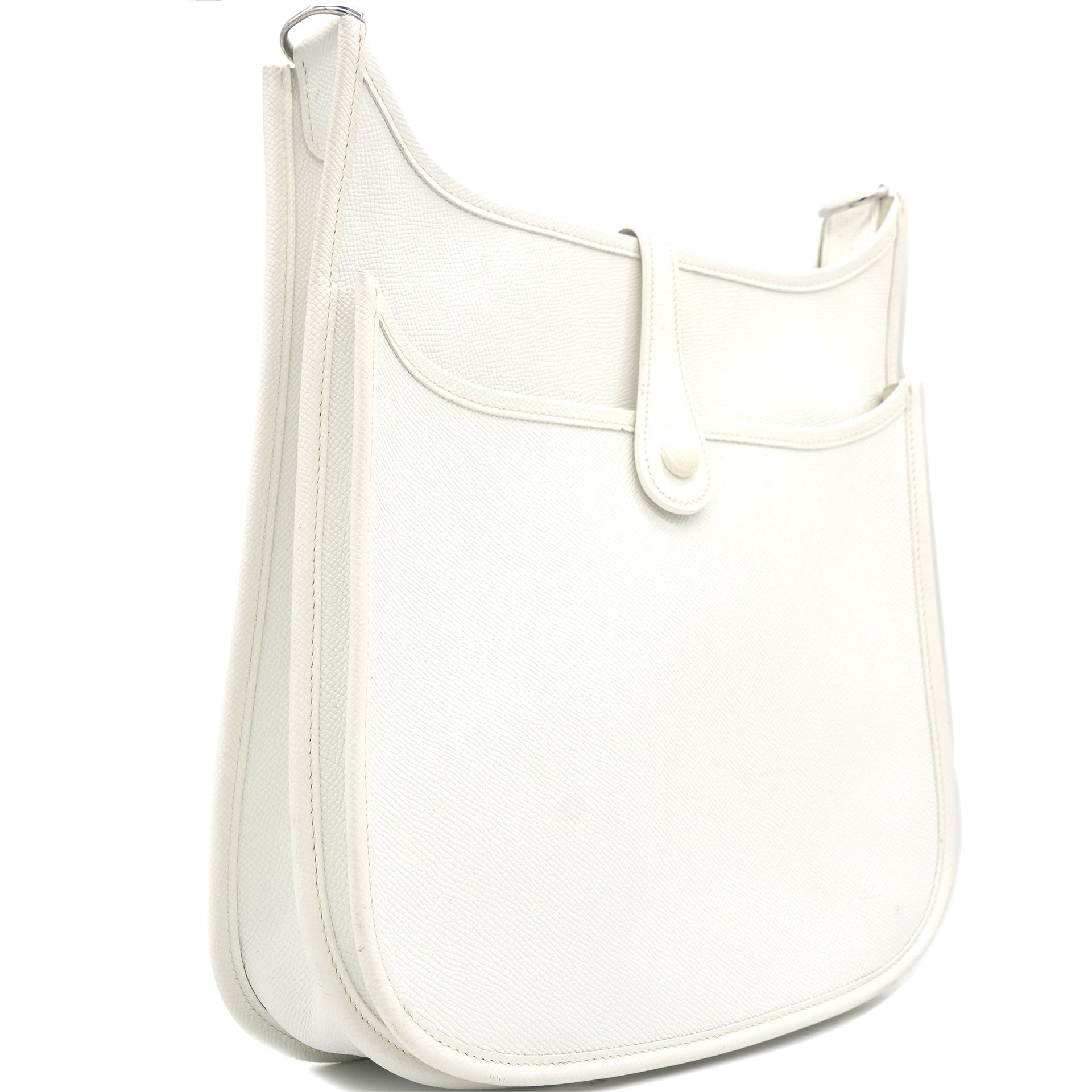 HERMÈS Blanc Epsom Leather Evelyne 29 Bag