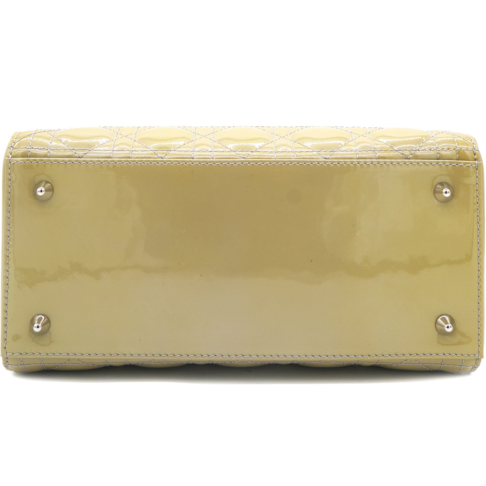 Lady Dior Medium Yellow Patent Bag