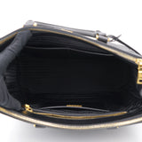 Black Saffiano Lux Leather Large Galleria Double Zip Tote