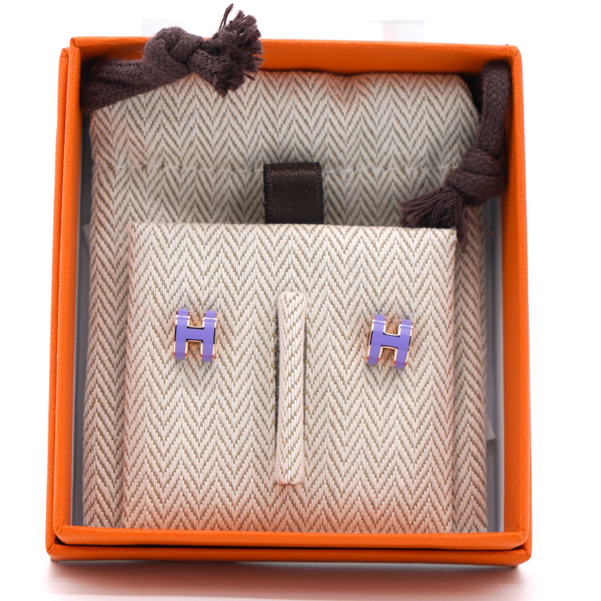 Lacquered Pop H Mini Earrings Purple