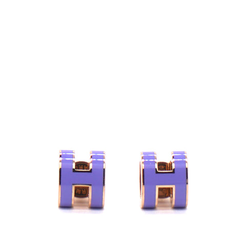 Lacquered Pop H Mini Earrings Purple