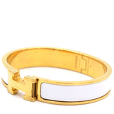 Clic Clac H White Yellow Gold Bracelet