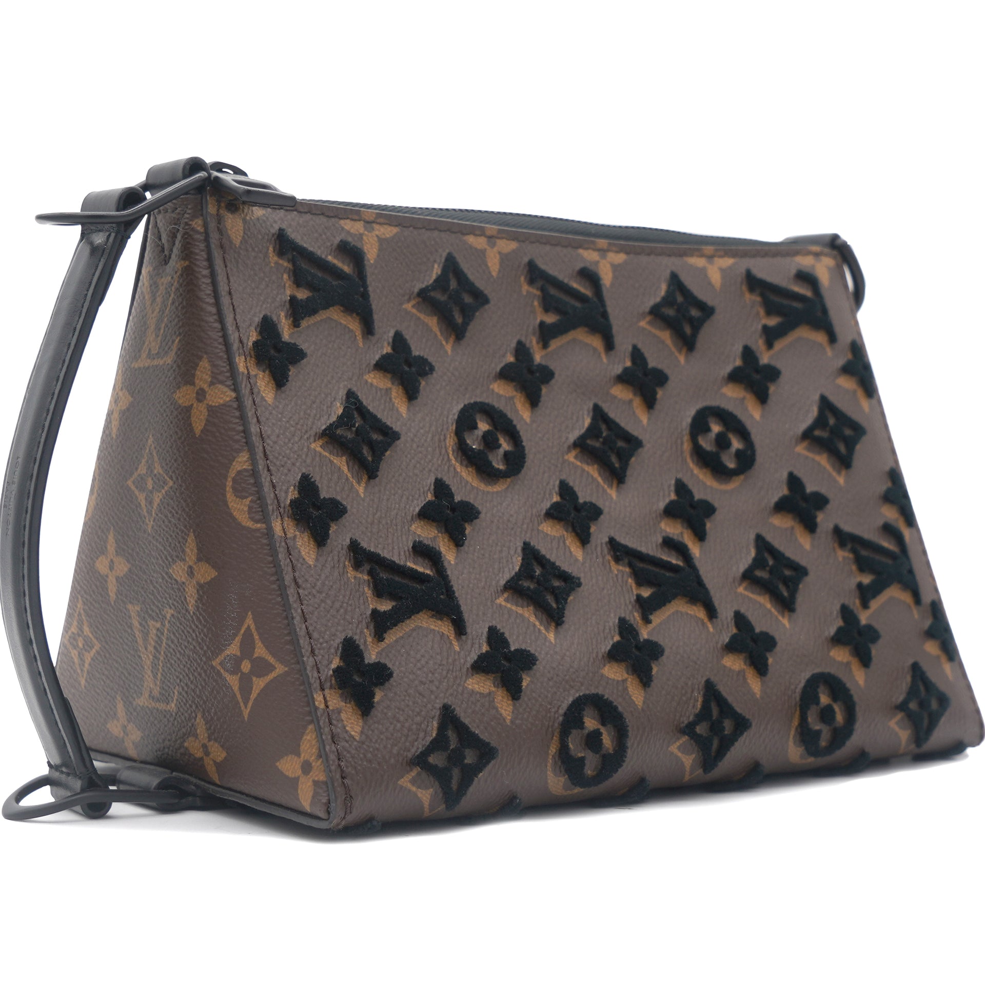 Louis Vuitton Monogram Tuffetage Triangle Messenger Black - Luxury