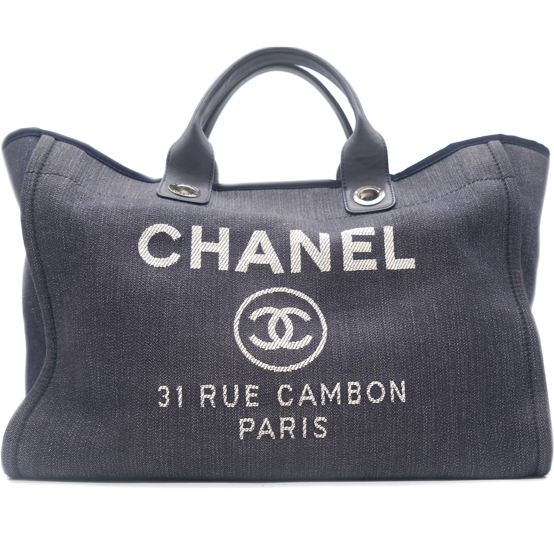 Chanel Grey Fabric Medium Deauville Tote Chanel