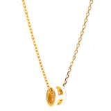 Pop H Mini White Lacquer Yellow Gold Plated Pendant