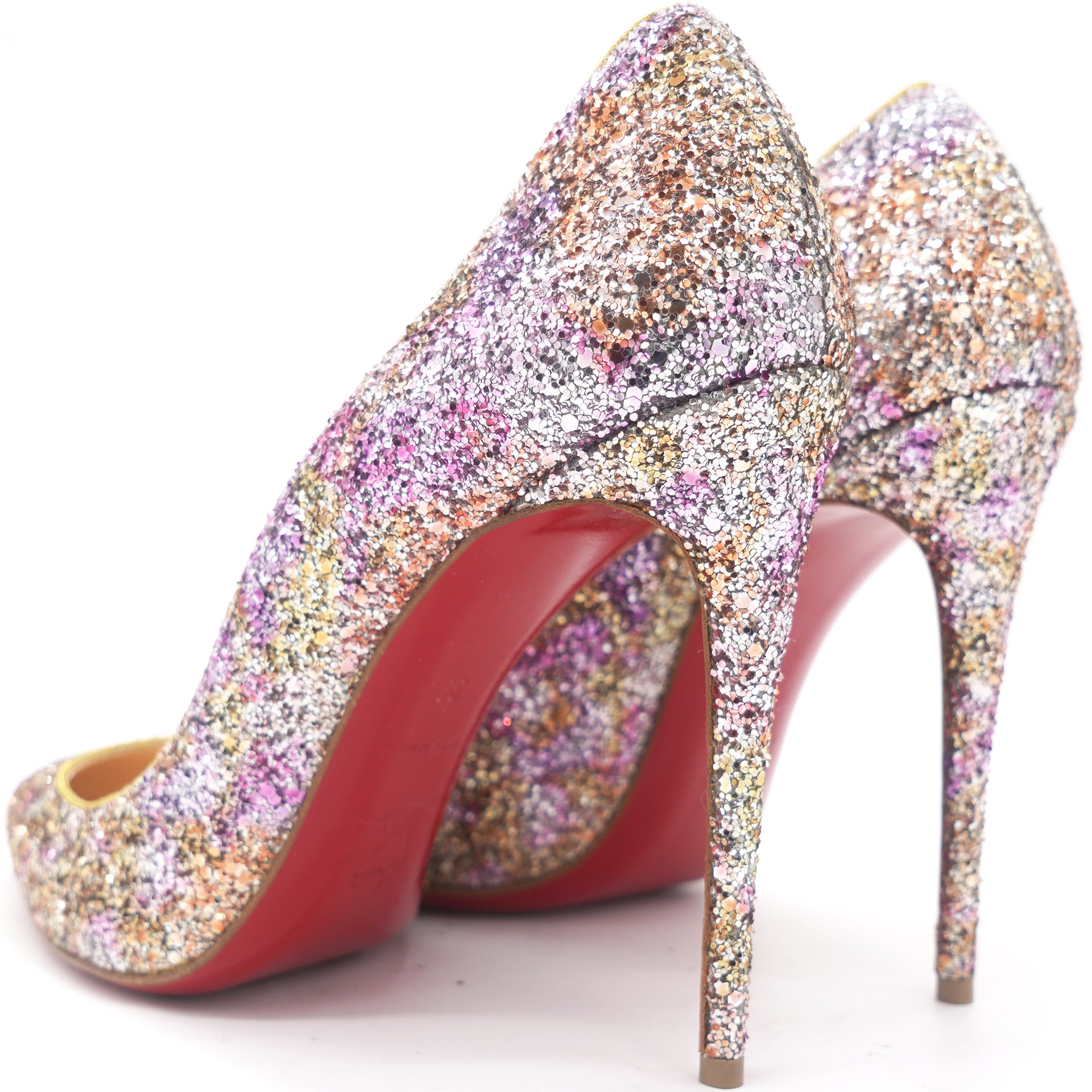 Louboutin 'Simple' Glitter 5 inch heel, sz 39.5