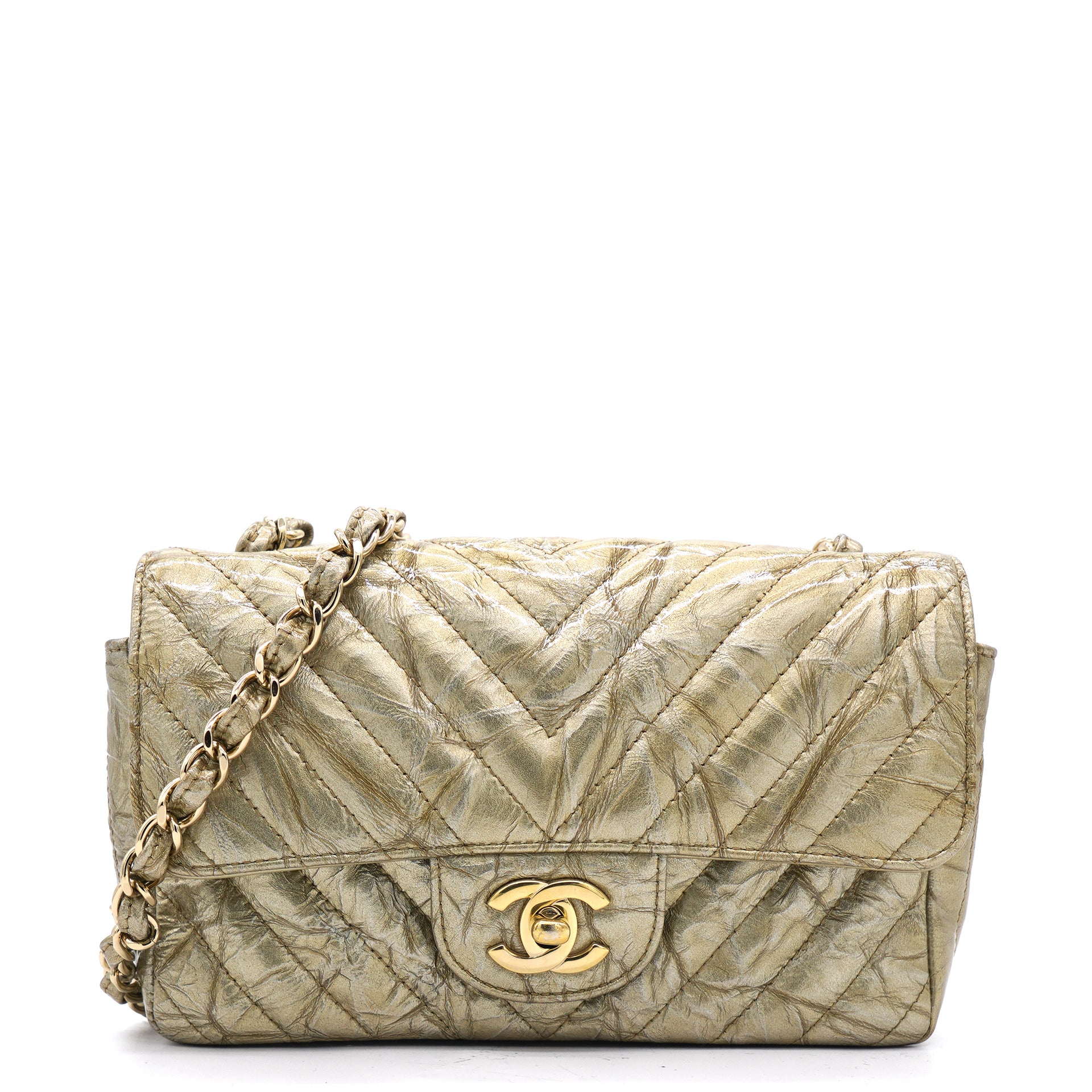 Chanel Metallic Gold Leather Mini Kelly Flap Bag  Chanel  ArtListings