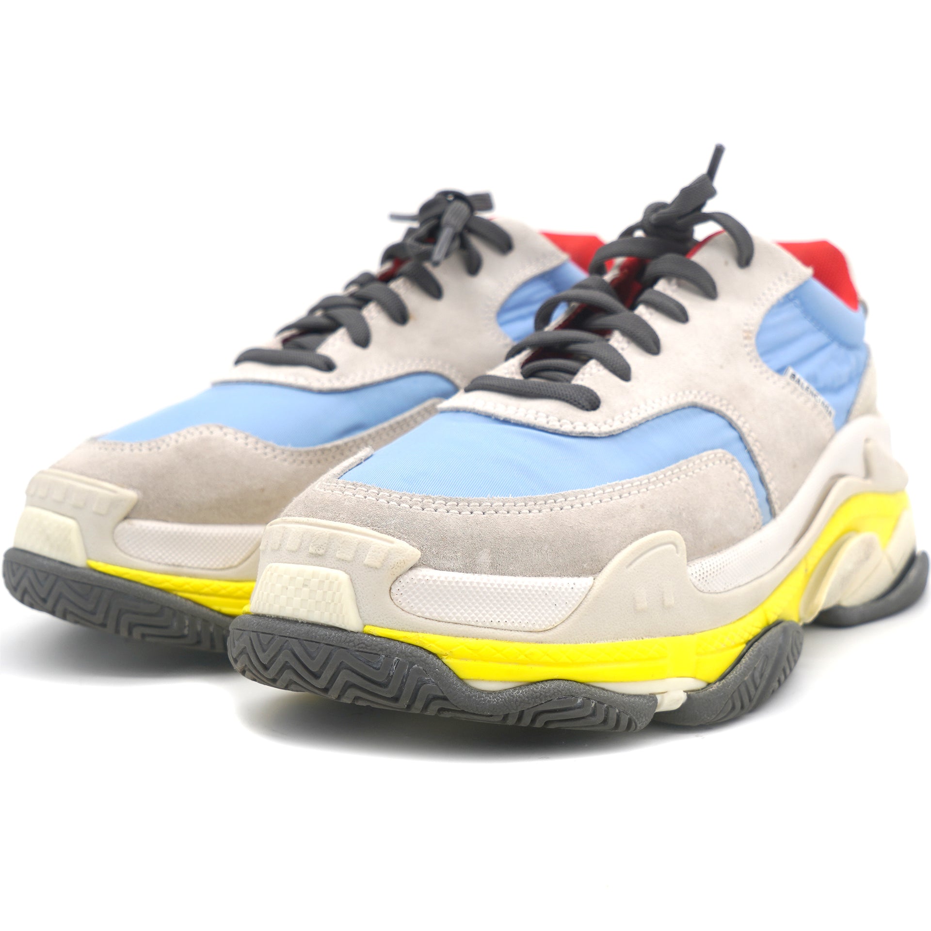 White & Multicolor Suede & Nylon Triple S Sneakers 38