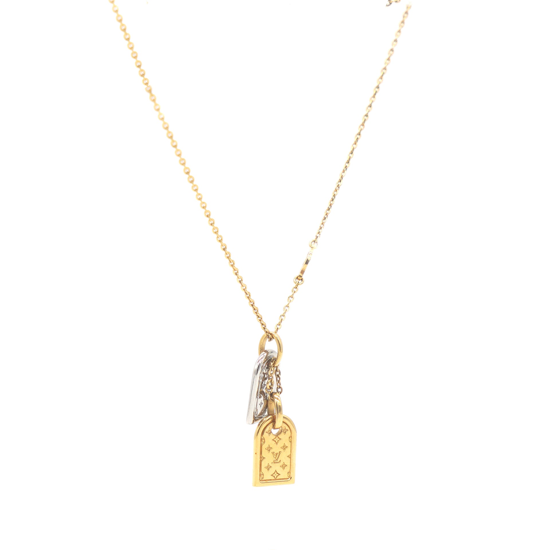 nanogram tag necklace gold