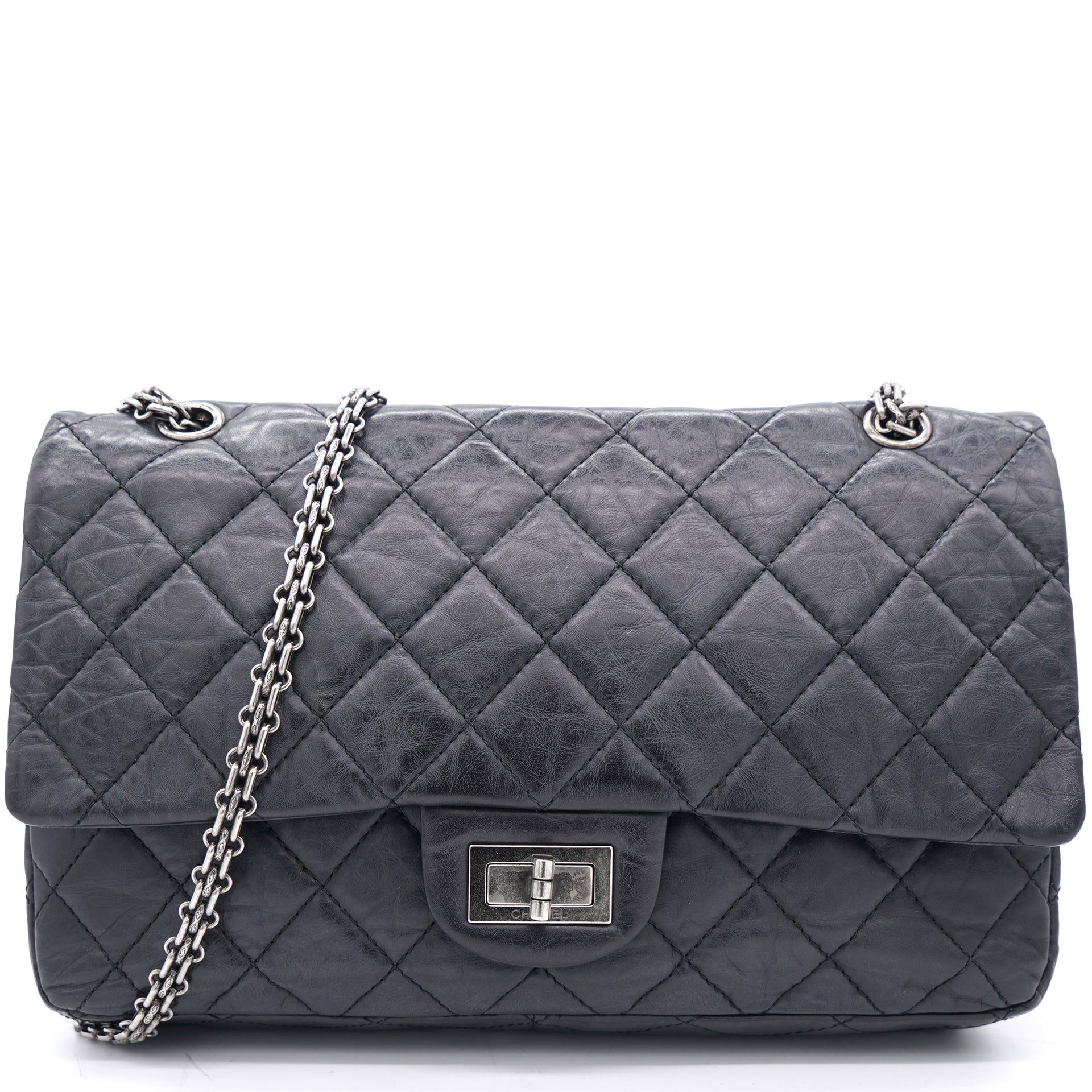 Chanel Black Quilted Aged Leather Reissue 2.55 Classic 227 Flap Bag –  STYLISHTOP