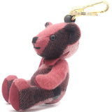 Pink House Check Canvas Thomas Bear Bow Tie Keychain Bag Charm