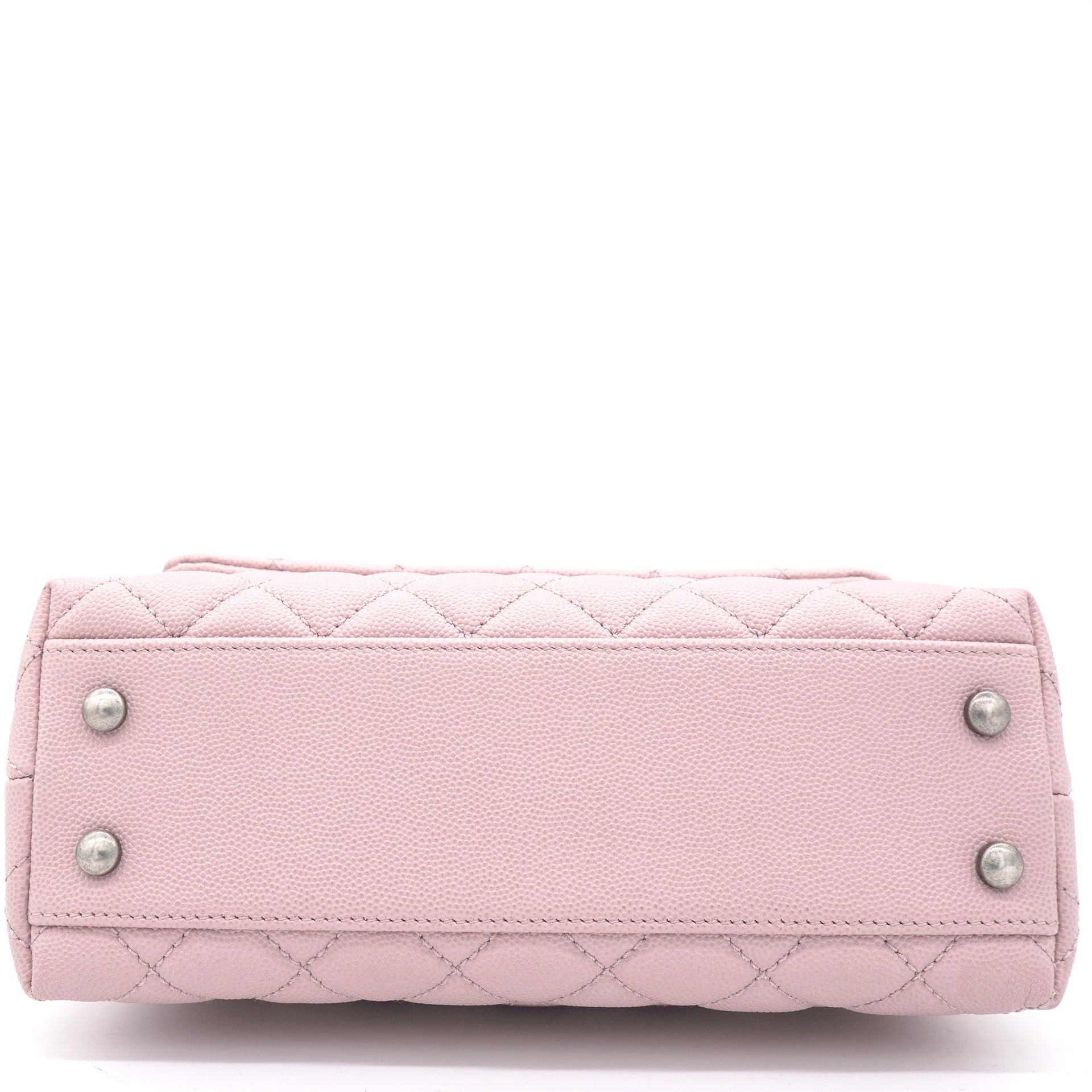 Pink Caviar Leather Small Coco Top Handle Bag