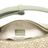 Cubi Anagram Small leather-trimmed logo-jacquard tote Green