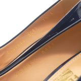 Navy Patent Leather Vara Bow Peep Toe Pumps 7.5/38